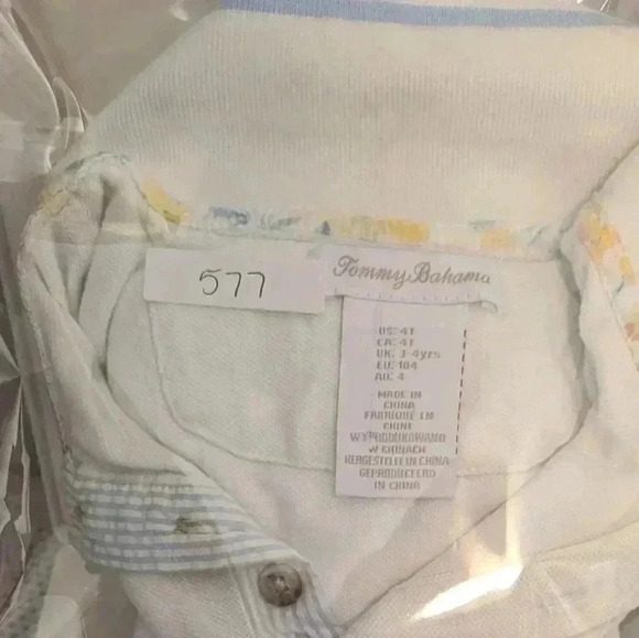 Tommy Bahama Boys Off White Size 4T Collared Short Sleeve Shirt - Picture 8 of 8